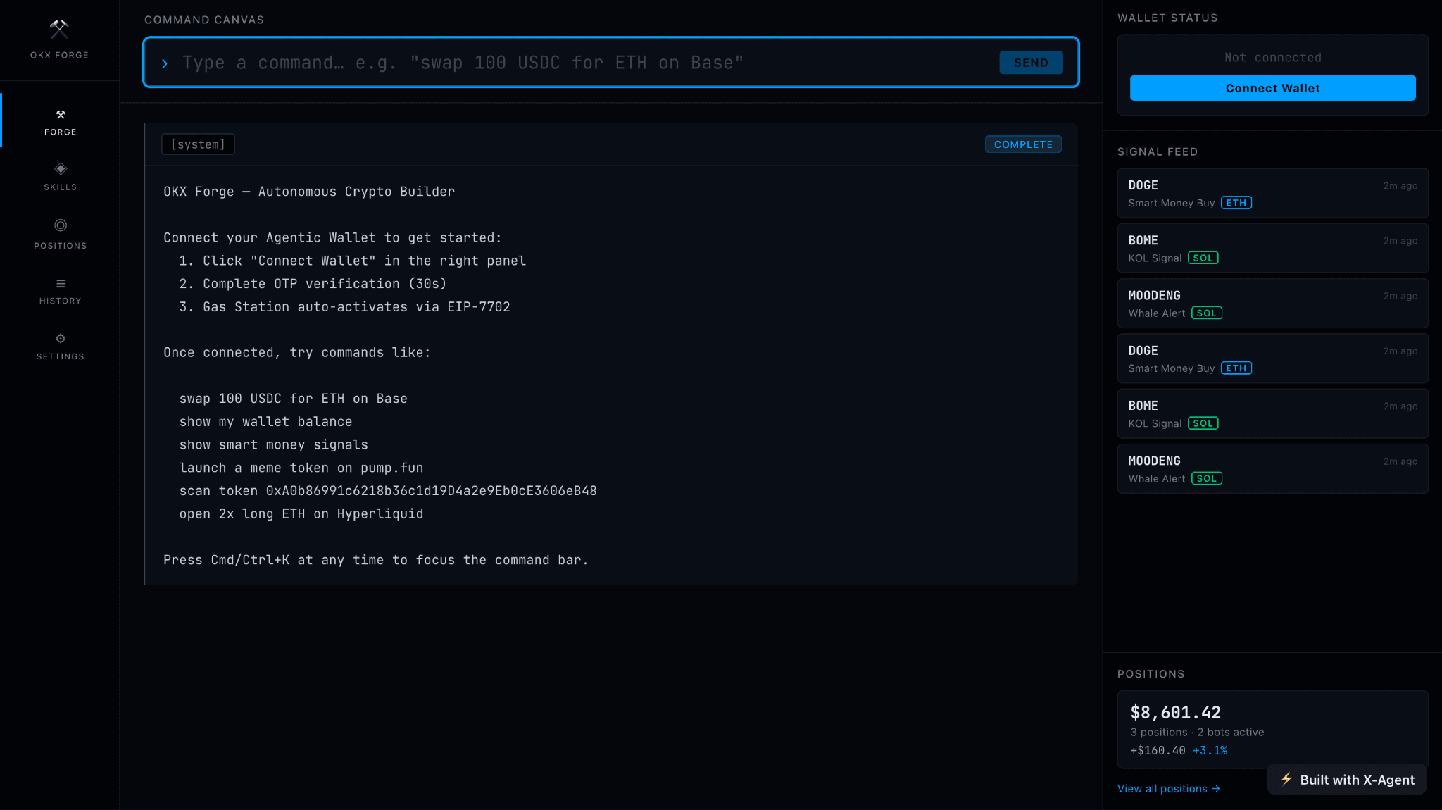 OKX Forge — agent built on X-Agent